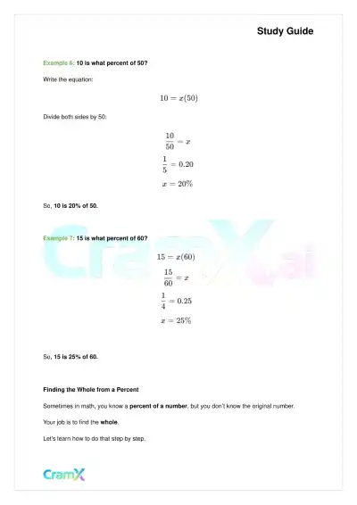 Basic Math and Pre-Algebra - Percents - Page 4 preview image