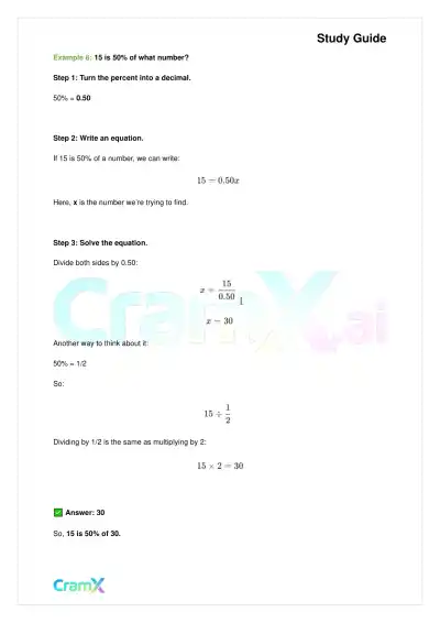 Basic Math and Pre-Algebra - Percents - Page 5 preview image