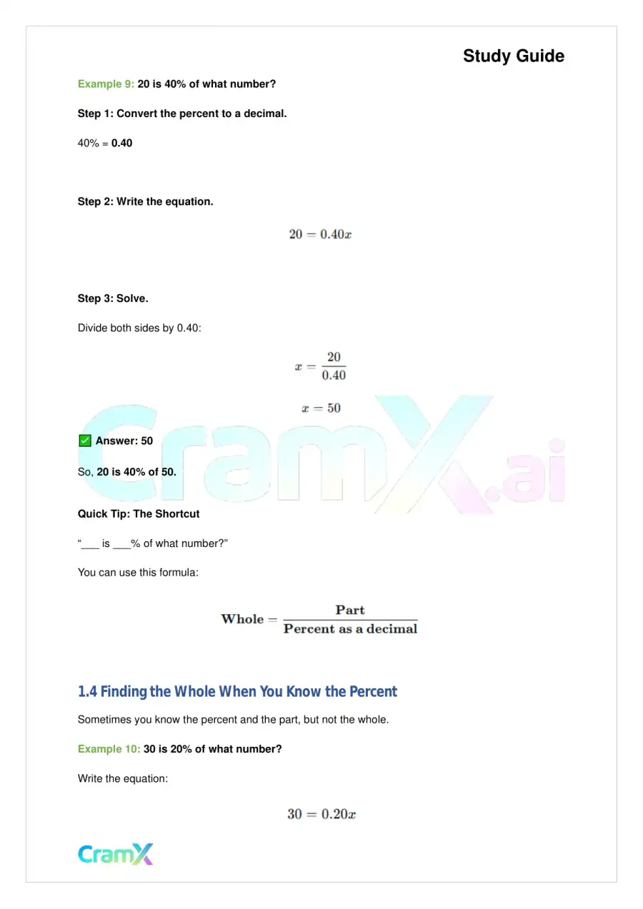 Basic Math and Pre-Algebra - Percents, page 6