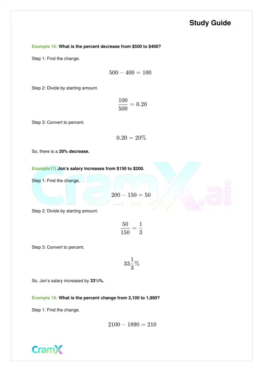 Basic Math and Pre-Algebra - Percents, page 9