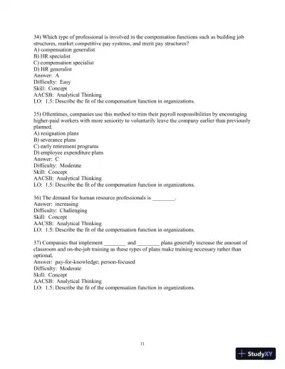 Test Bank for Strategic Compensation: A Human Resource Management Approach, 10th Edition - Page 12 preview image