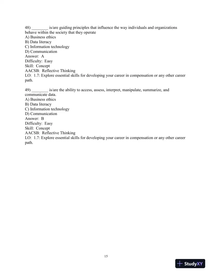 Test Bank for Strategic Compensation: A Human Resource Management Approach, 10th Edition, page 16