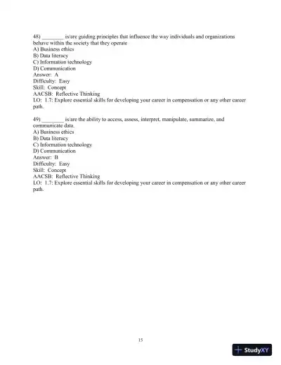 Test Bank for Strategic Compensation: A Human Resource Management Approach, 10th Edition - Page 16 preview image