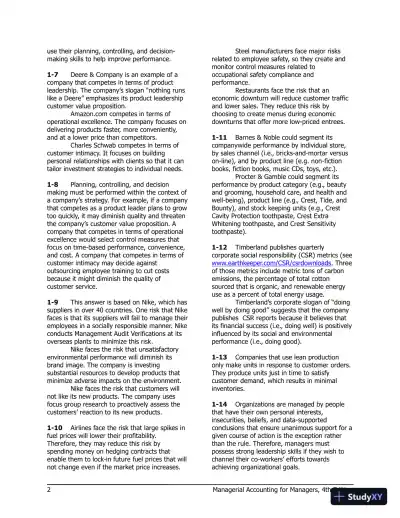 Managerial Accounting for Managers 4th Edition Solution Manual - Page 3 preview image