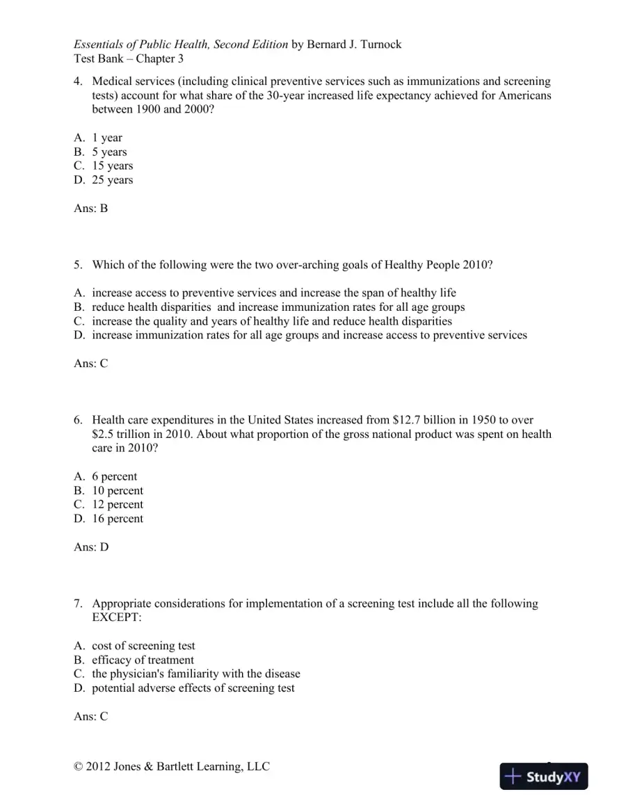 Essentials of Public Health, 2nd Edition Test Bank, page 15