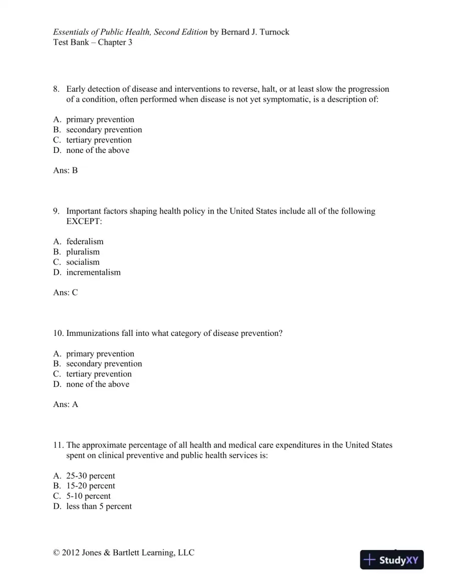 Essentials of Public Health, 2nd Edition Test Bank, page 16