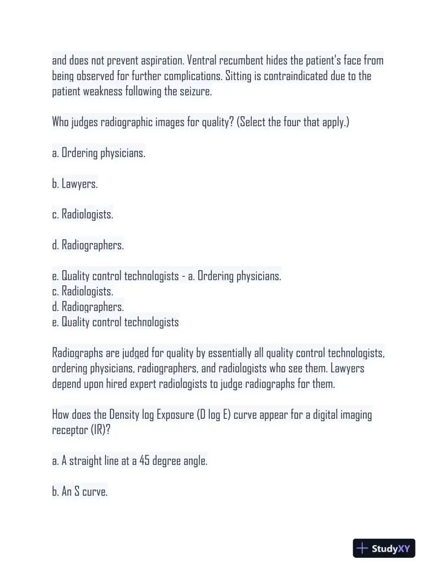 HESI Radiography Practice Exam With Answers (500 Solved Questions), page 10