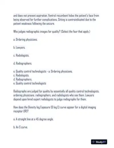 HESI Radiography Practice Exam With Answers (500 Solved Questions) - Page 10 preview image