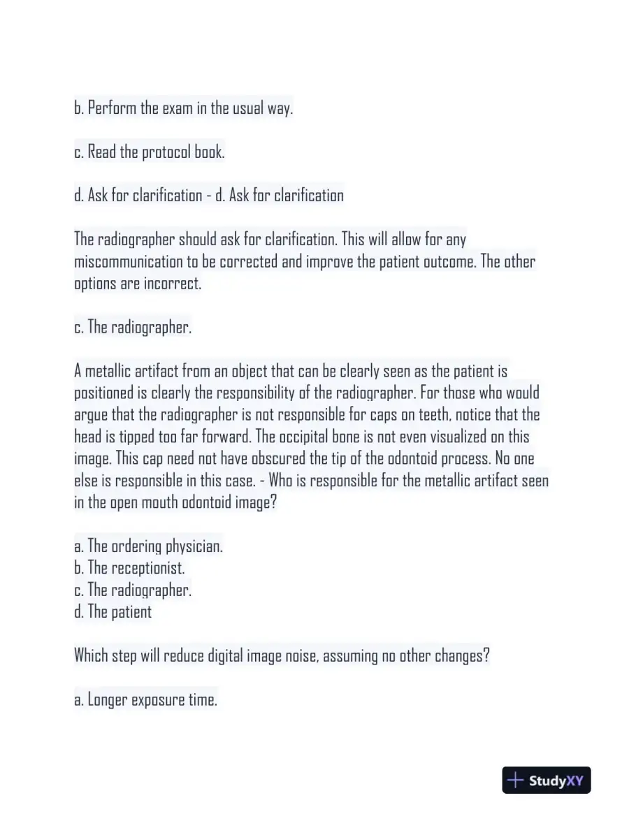 HESI Radiography Practice Exam With Answers (500 Solved Questions), page 15