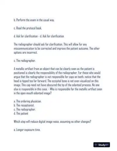 HESI Radiography Practice Exam With Answers (500 Solved Questions) - Page 15 preview image
