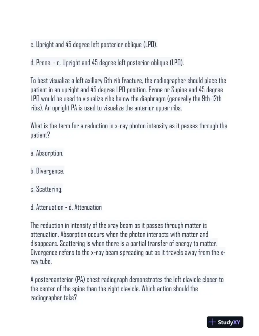 HESI Radiography Practice Exam With Answers (500 Solved Questions), page 4