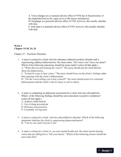 ATI RN Mental Health Proctored Exam NGN Version 2 With Answers (65 Solved Questions) - Page 12 preview image
