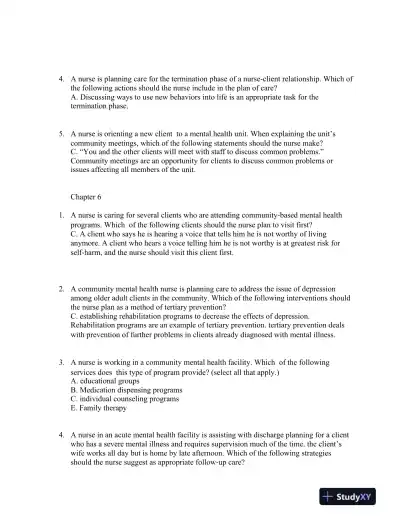 ATI RN Mental Health Proctored Exam NGN Version 2 With Answers (65 Solved Questions) - Page 7 preview image