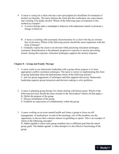 ATI RN Mental Health Proctored Exam NGN Version 2 With Answers (65 Solved Questions) - Page 9 preview image