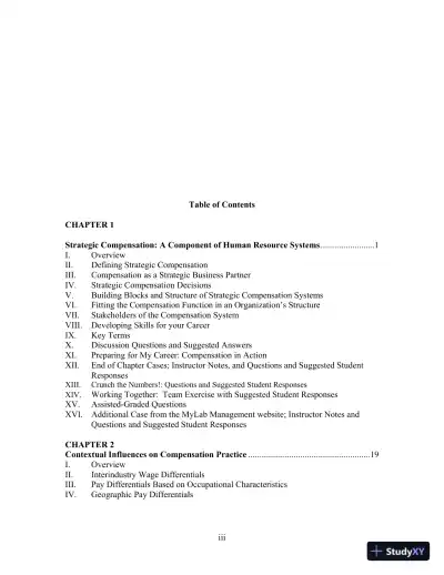 Solution Manual For Strategic Compensation: Human Resource Management Approach, 10th Edition - Page 3 preview image