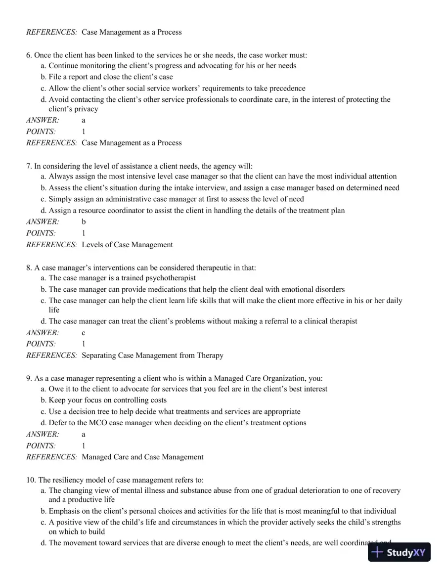 Fundamentals of Case Management Practice: Skills for the Human Services 5th Edition Test Bank, page 3