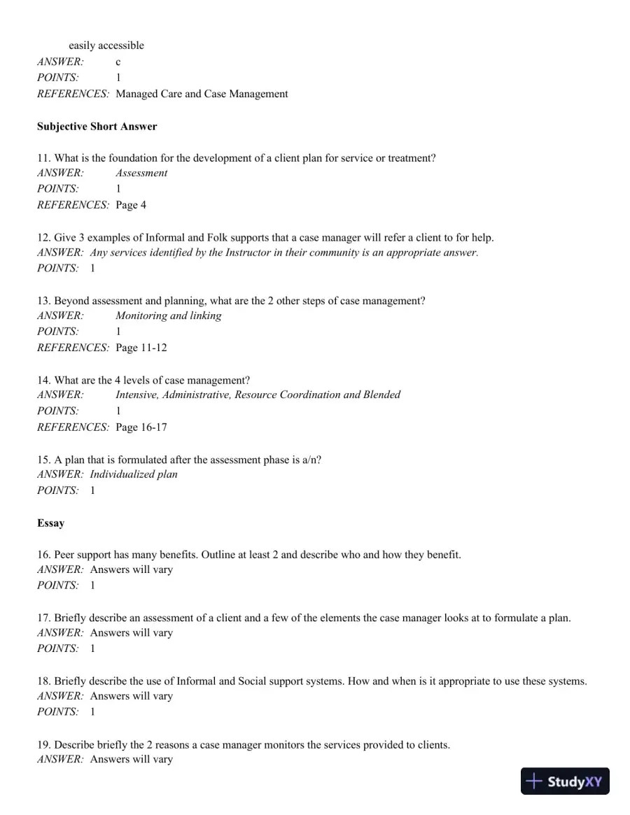Fundamentals of Case Management Practice: Skills for the Human Services 5th Edition Test Bank, page 4