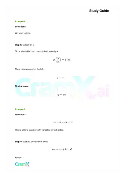 Algebra I – Equations Ratios and Proportions - Page 10 preview image