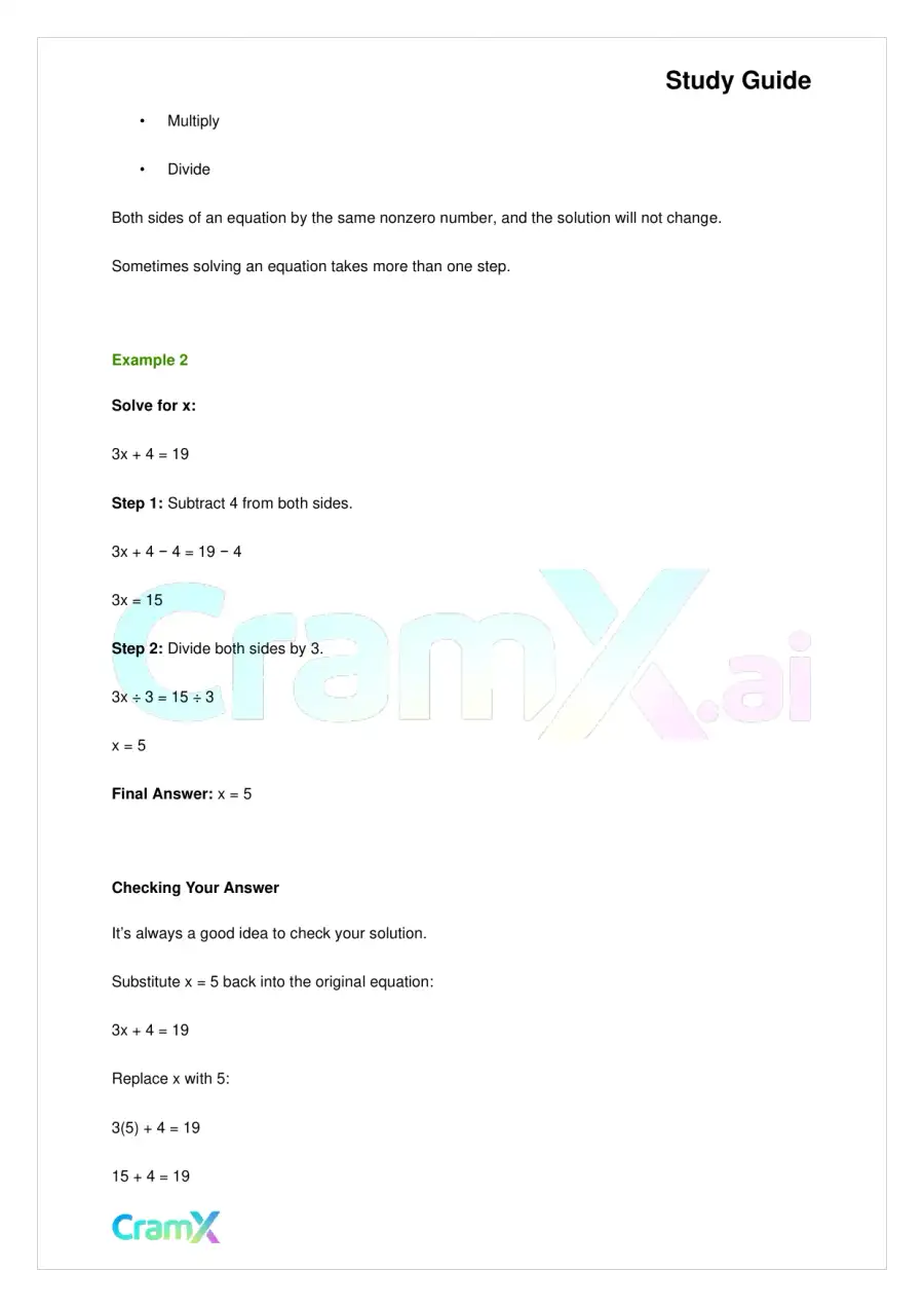 Algebra I – Equations Ratios and Proportions, page 4