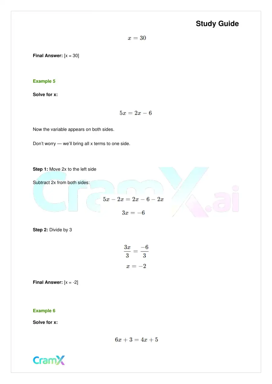 Algebra I – Equations Ratios and Proportions, page 7