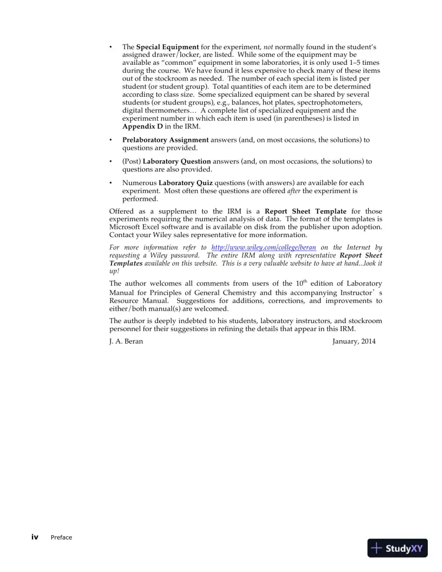 Lecture Notes for Laboratory Manual for Principles of General Chemistry , 10th Edition, page 10