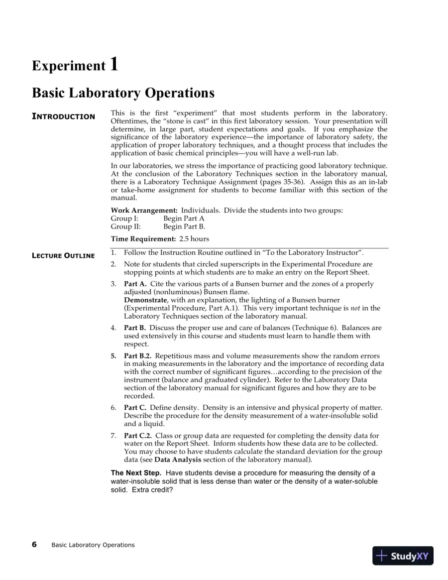 Lecture Notes for Laboratory Manual for Principles of General Chemistry , 10th Edition, page 11