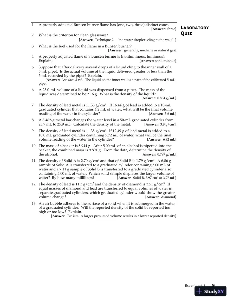 Lecture Notes for Laboratory Manual for Principles of General Chemistry , 10th Edition, page 14