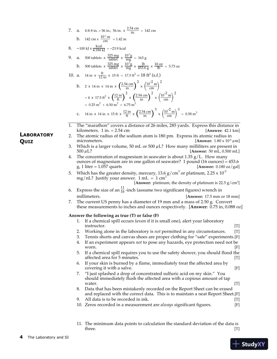 Lecture Notes for Laboratory Manual for Principles of General Chemistry , 10th Edition, page 18