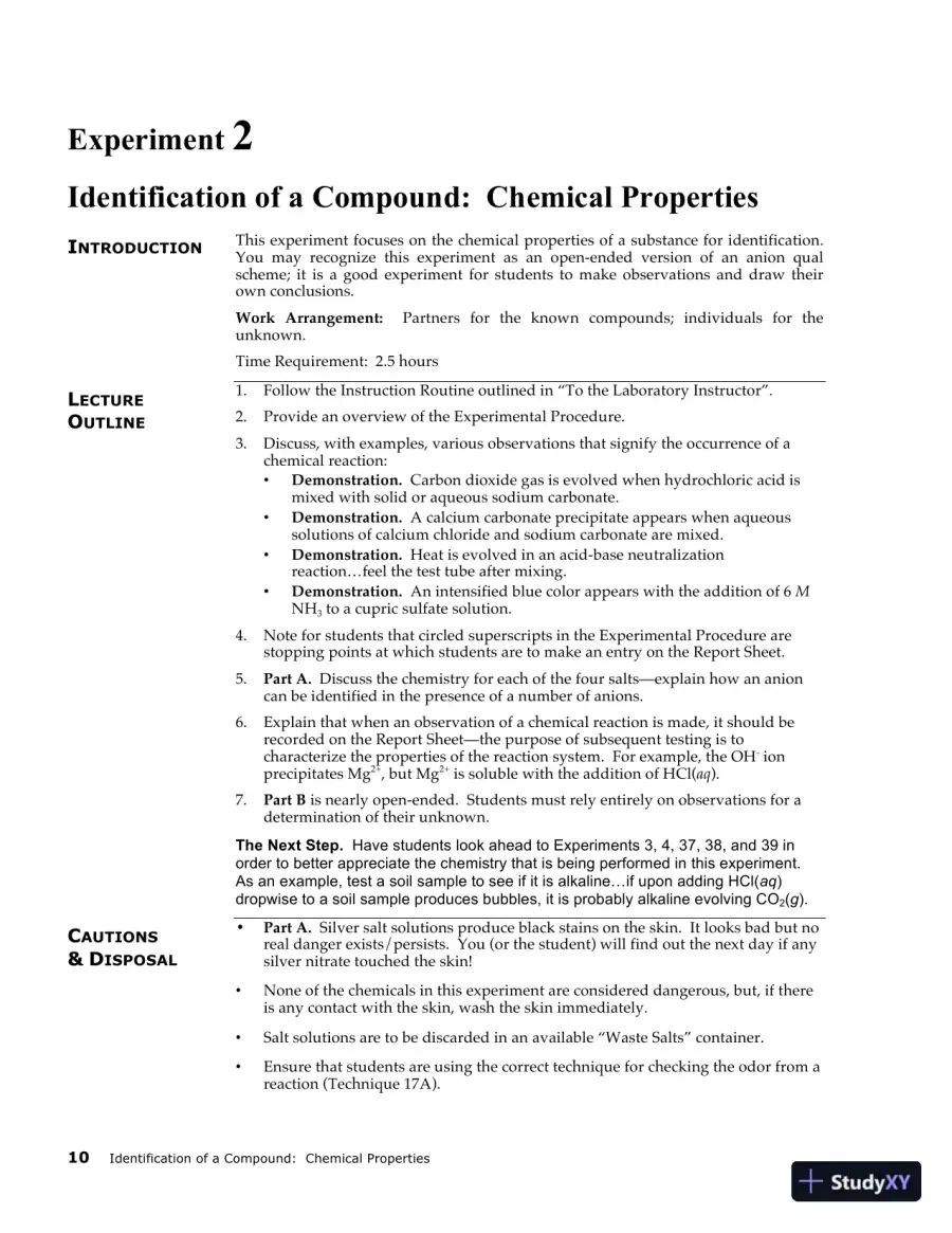 Lecture Notes for Laboratory Manual for Principles of General Chemistry , 10th Edition, page 20