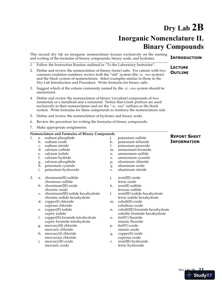 Lecture Notes for Laboratory Manual for Principles of General Chemistry , 10th Edition, page 25