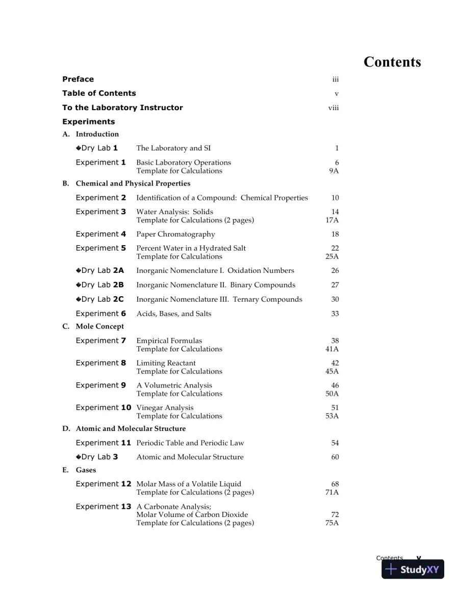 Lecture Notes for Laboratory Manual for Principles of General Chemistry , 10th Edition, page 3