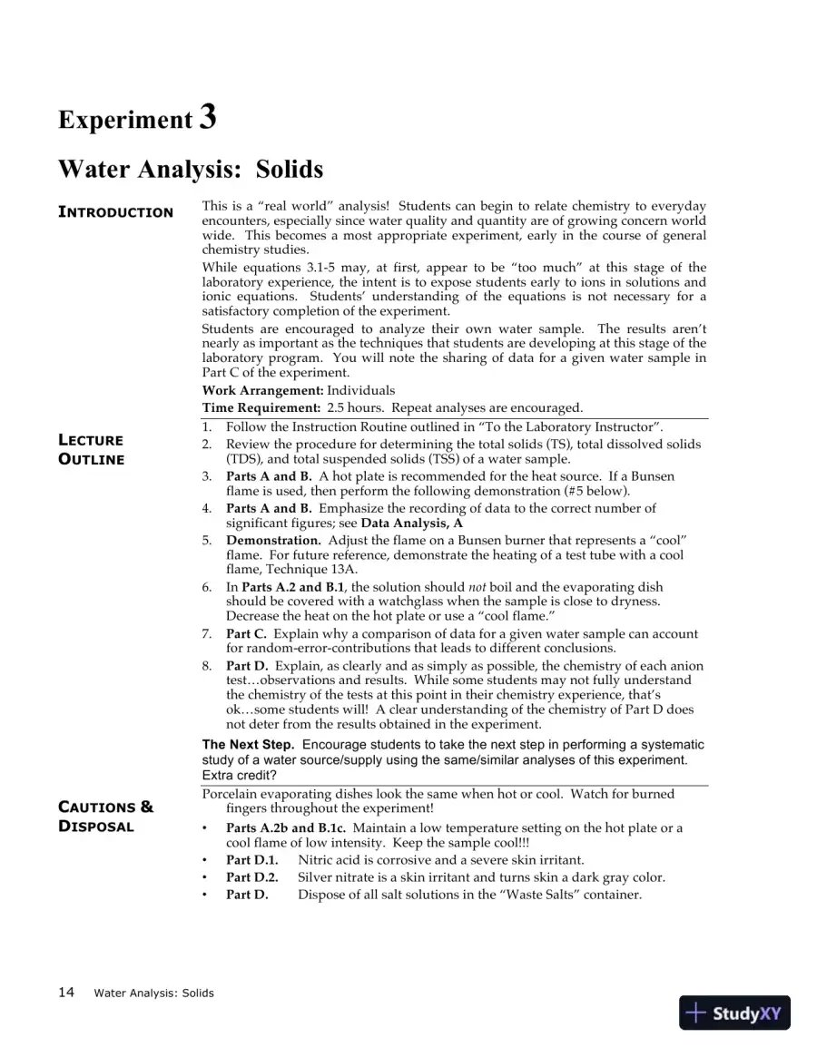 Lecture Notes for Laboratory Manual for Principles of General Chemistry , 10th Edition, page 31
