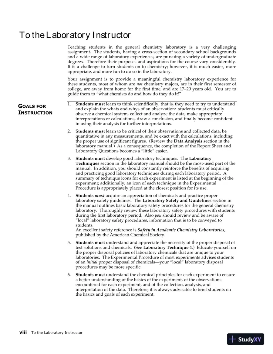 Lecture Notes for Laboratory Manual for Principles of General Chemistry , 10th Edition, page 6