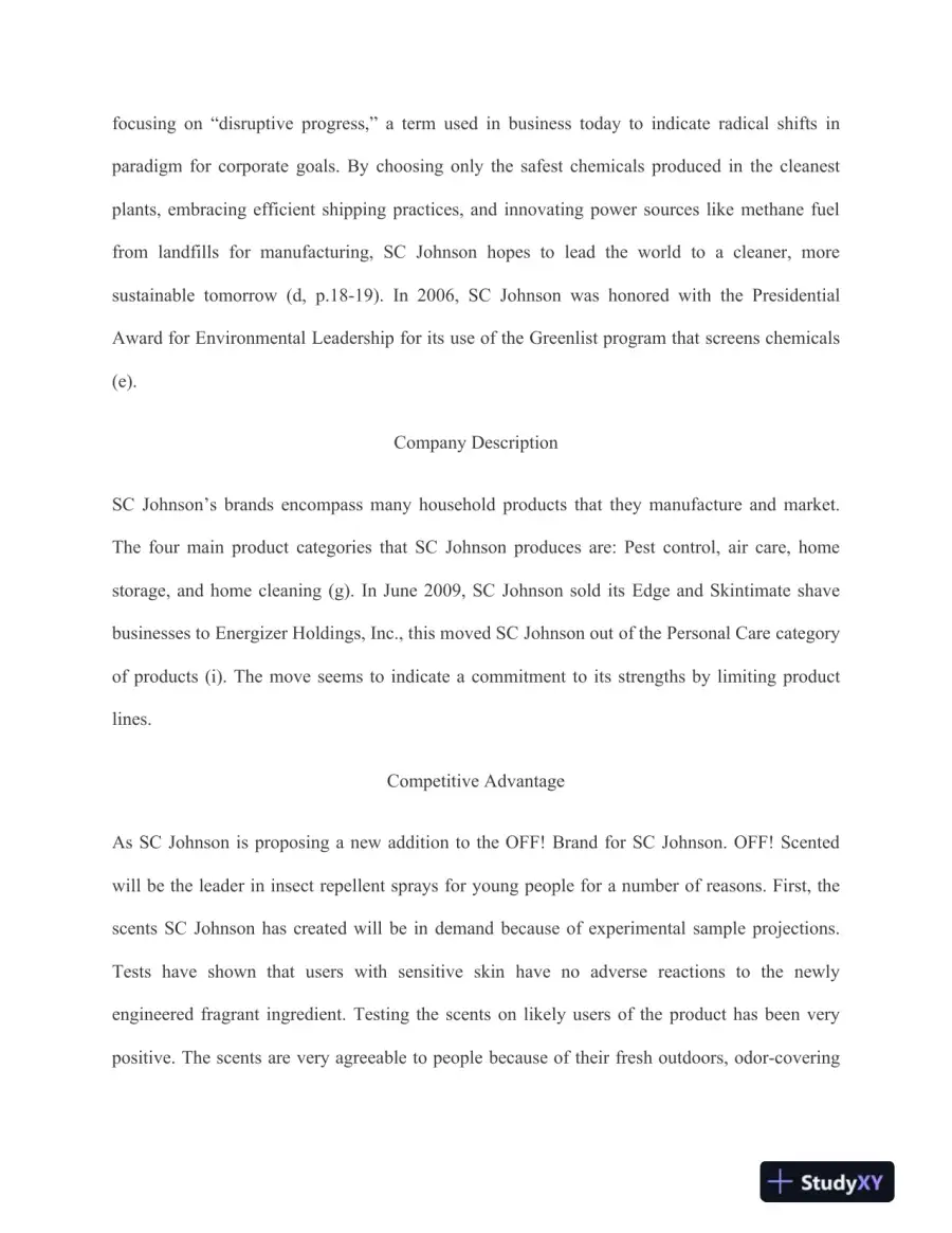 SC Johnson: Strategic Marketing Plan for OFF! Scented Insect Repellent, page 4