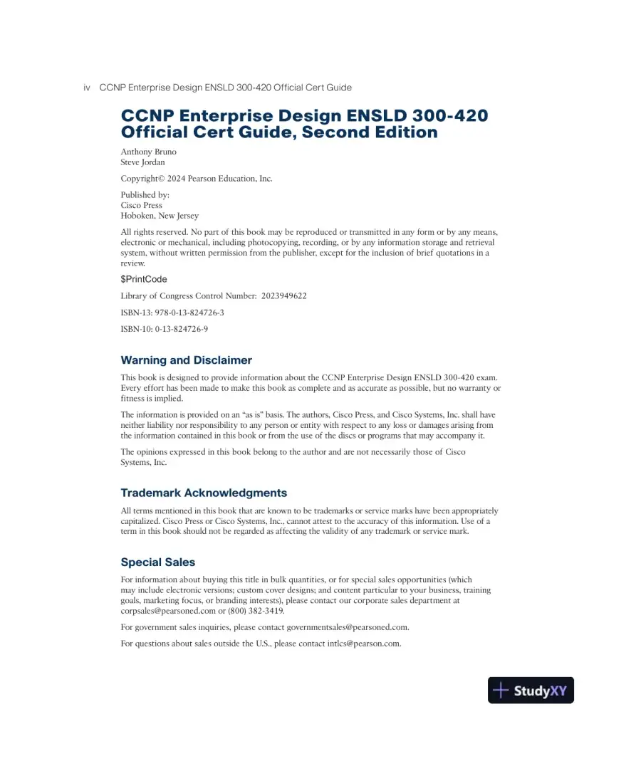 CCNP Enterprise Design ENSLD 300-420 Official Cert Guide (2024), page 6