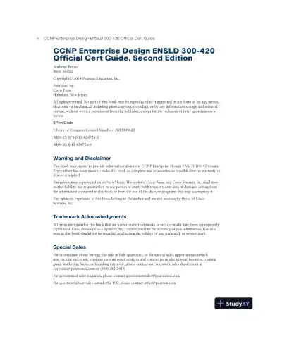 CCNP Enterprise Design ENSLD 300-420 Official Cert Guide (2024) - Page 6 preview image