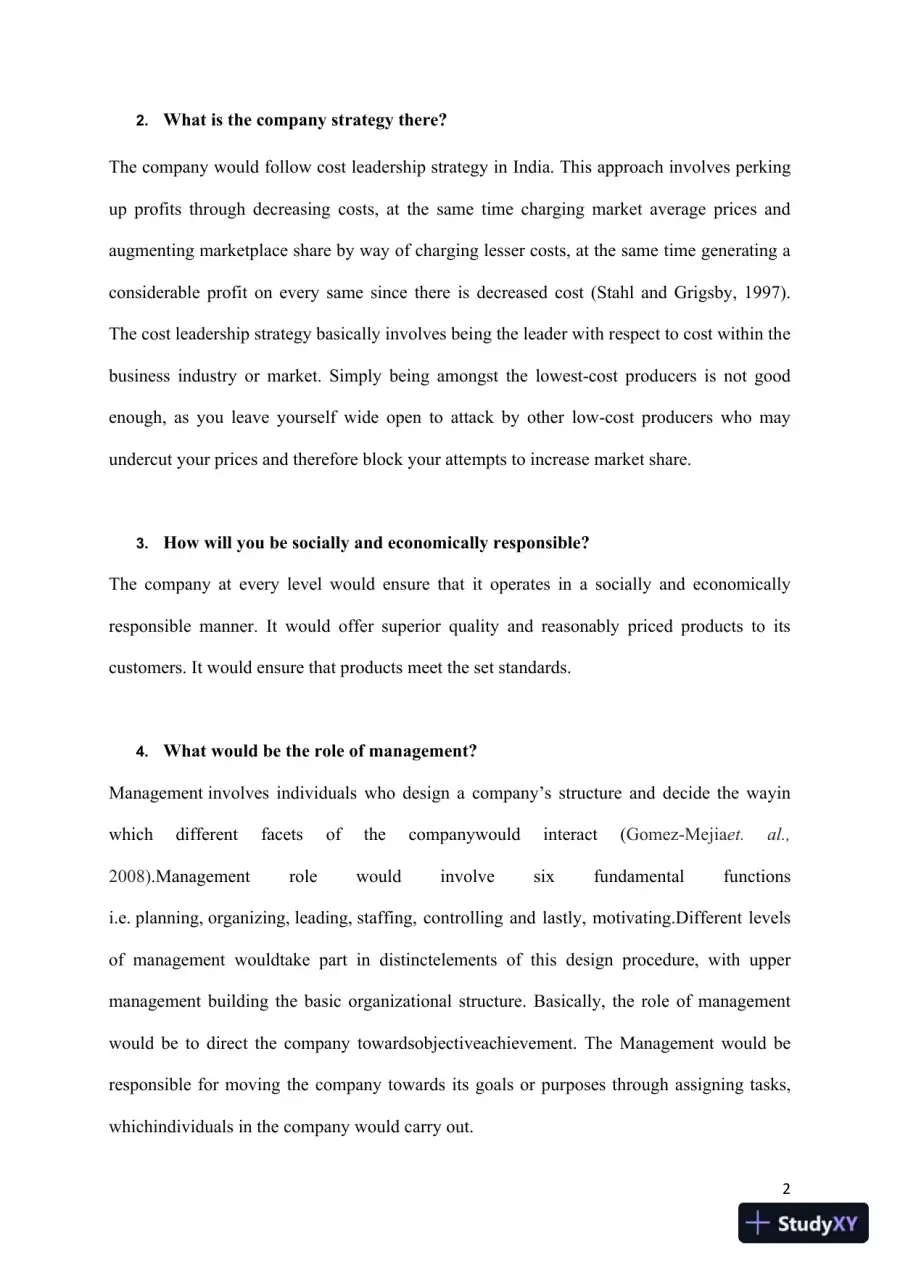 Strategic Expansion into the Indian Market: A Comprehensive Business Analysis and Implementation Plan, page 3