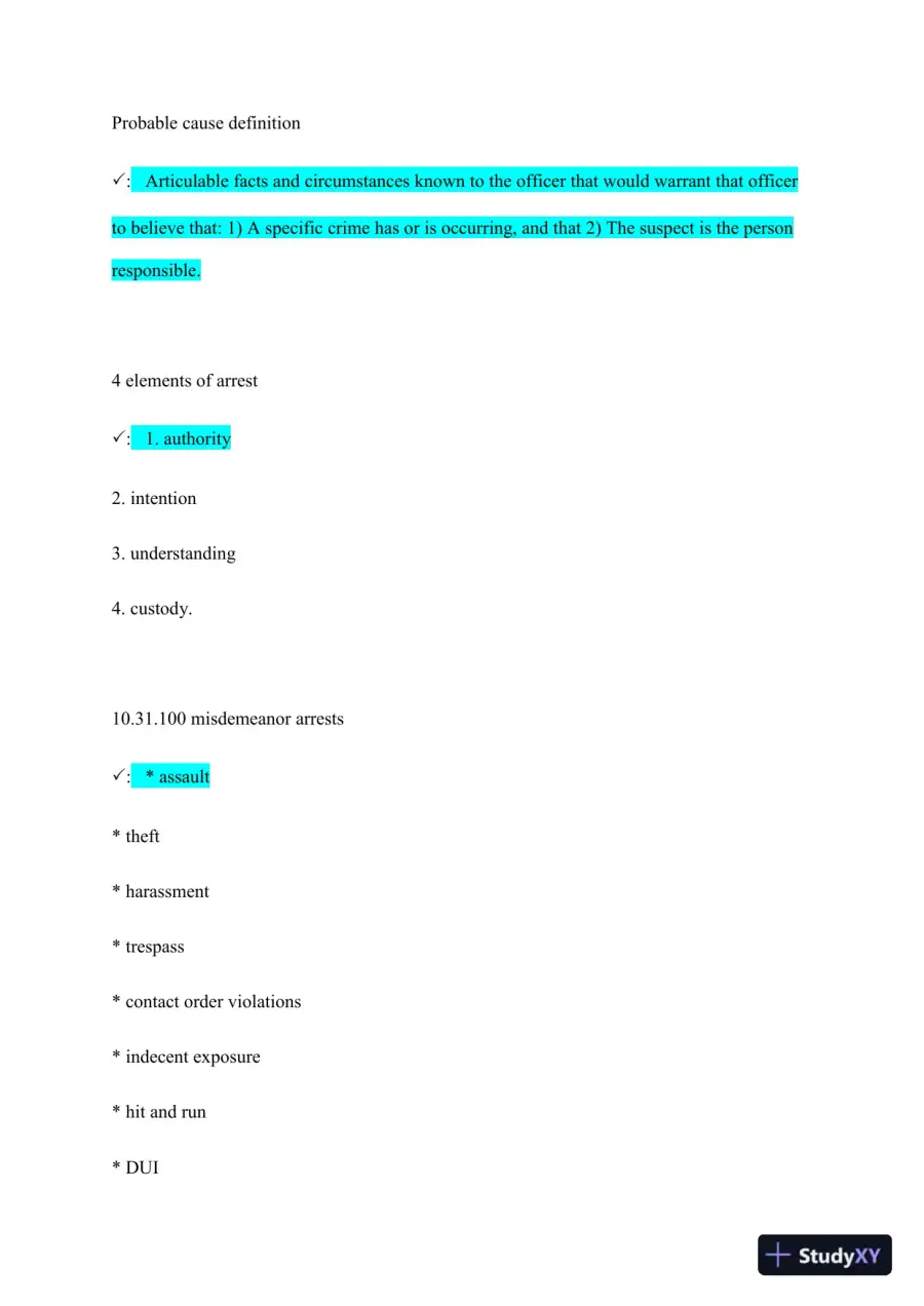 BLEA825 Criminal Law Comprehensive Final Exam With Answers (87 Solved Questions), page 5