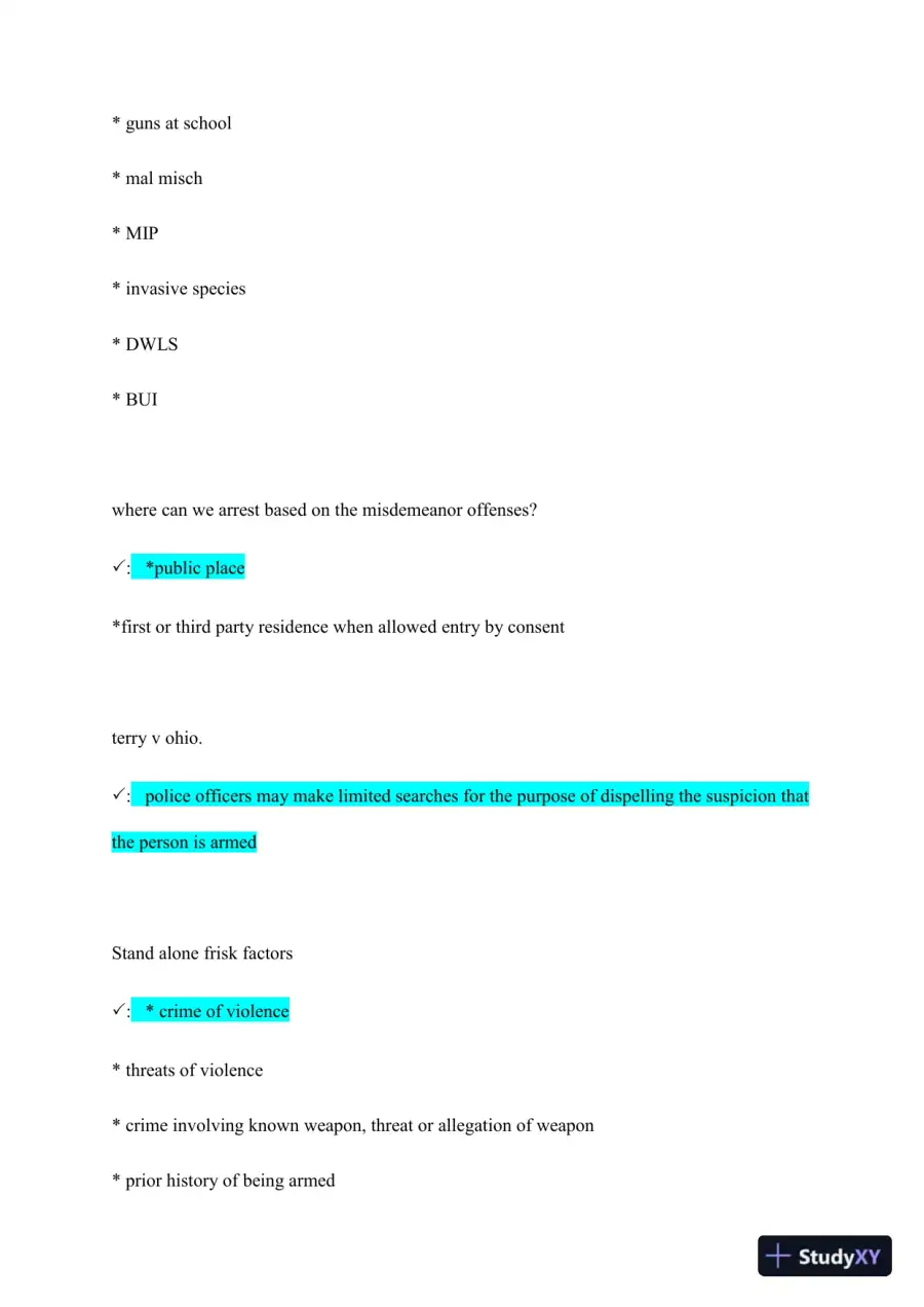 BLEA825 Criminal Law Comprehensive Final Exam With Answers (87 Solved Questions), page 6