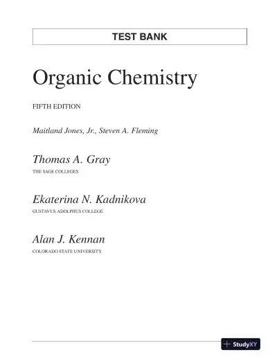 Test Bank For Organic Chemistry, 5th Edition - Page 1 preview image