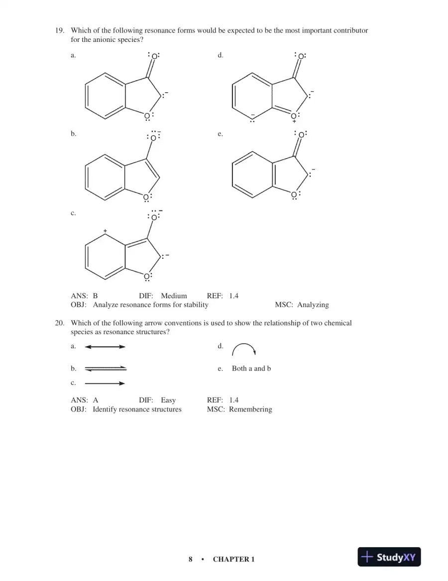 Test Bank For Organic Chemistry, 5th Edition, page 14