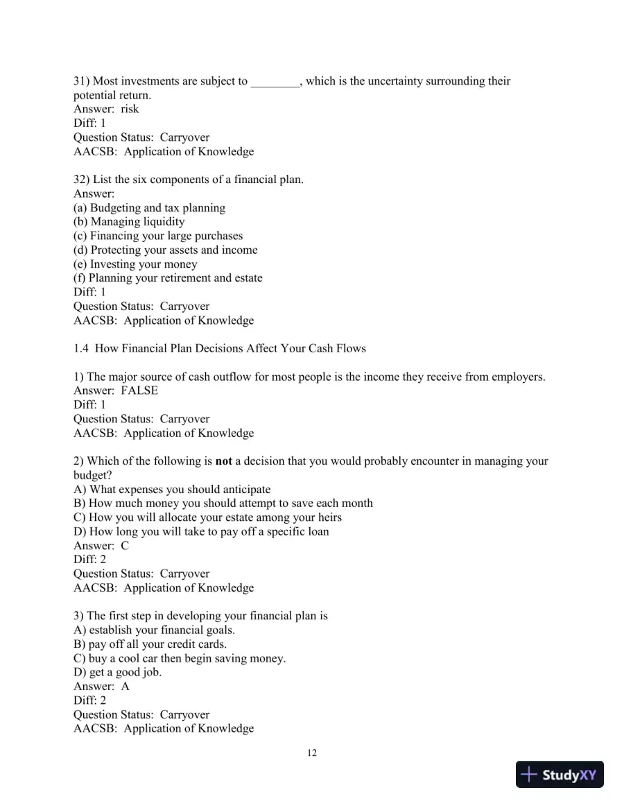 Test Bank for Personal Finance, 7th Edition, page 14