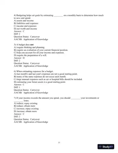 Test Bank for Personal Finance, 7th Edition - Page 15 preview image