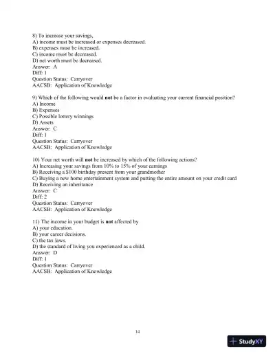 Test Bank for Personal Finance, 7th Edition - Page 16 preview image