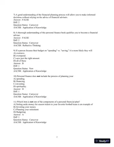 Test Bank for Personal Finance, 7th Edition - Page 4 preview image
