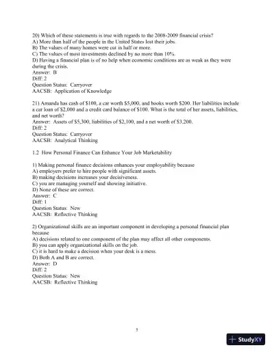 Test Bank for Personal Finance, 7th Edition - Page 7 preview image