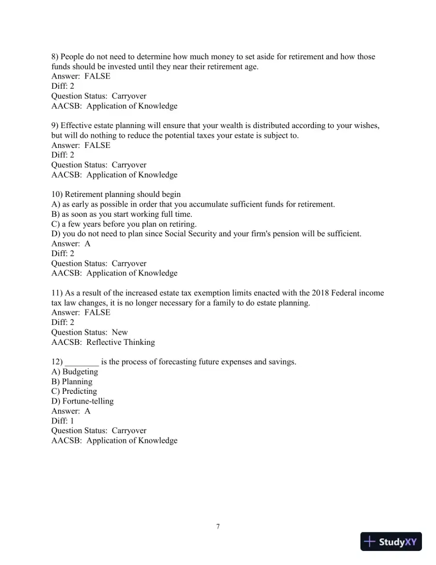 Test Bank for Personal Finance, 7th Edition, page 9