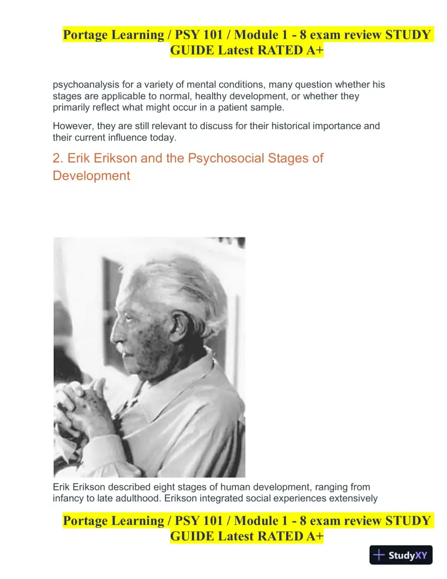PSY101 Portage Learning Module 1-8 Exam Review Study Guide (8 Detailed Reviews), page 15