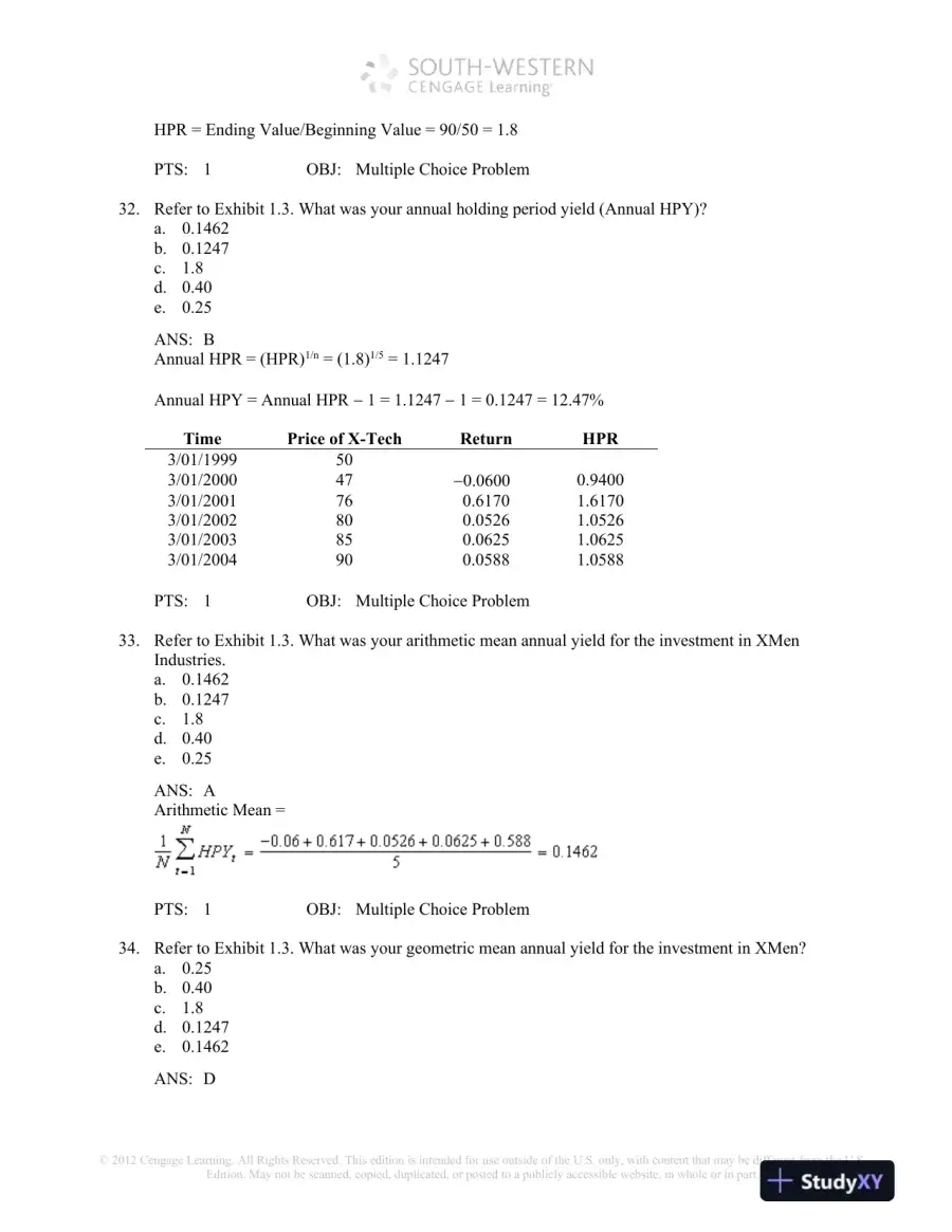 Test Bank For Investment Analysis And Portfolio Management, 10th Edition, page 10