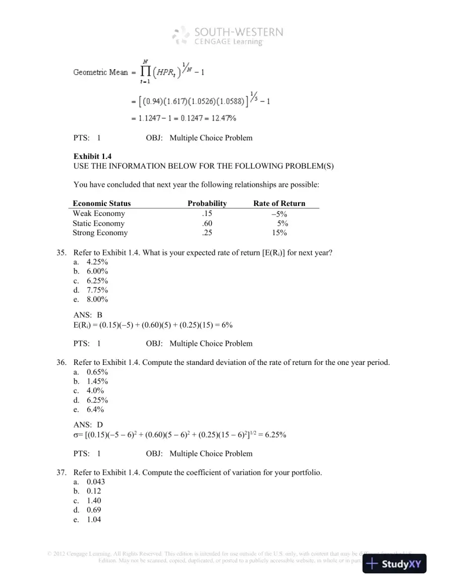 Test Bank For Investment Analysis And Portfolio Management, 10th Edition, page 11